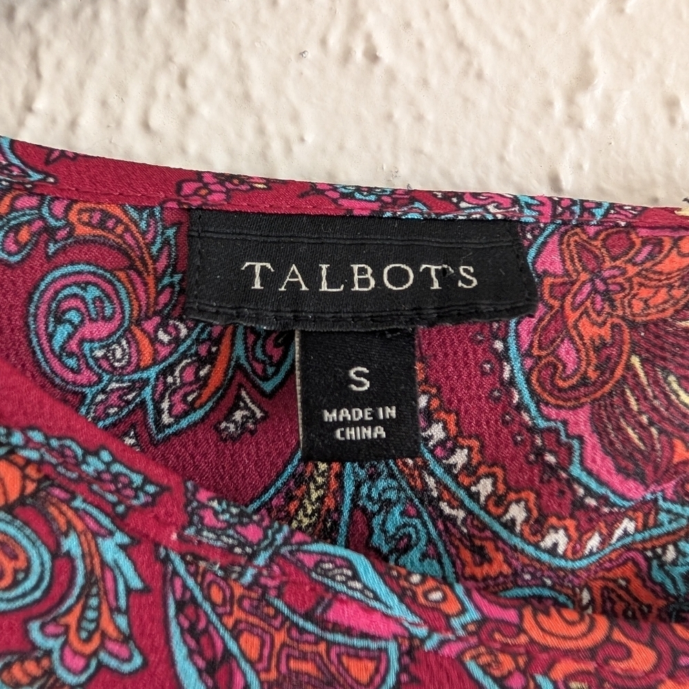 Talbots Paisley Ruffle Blouse - Picture 3 of 6